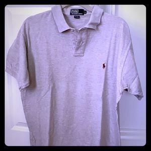 A mesh Ralph Lauren taupe polo shirt